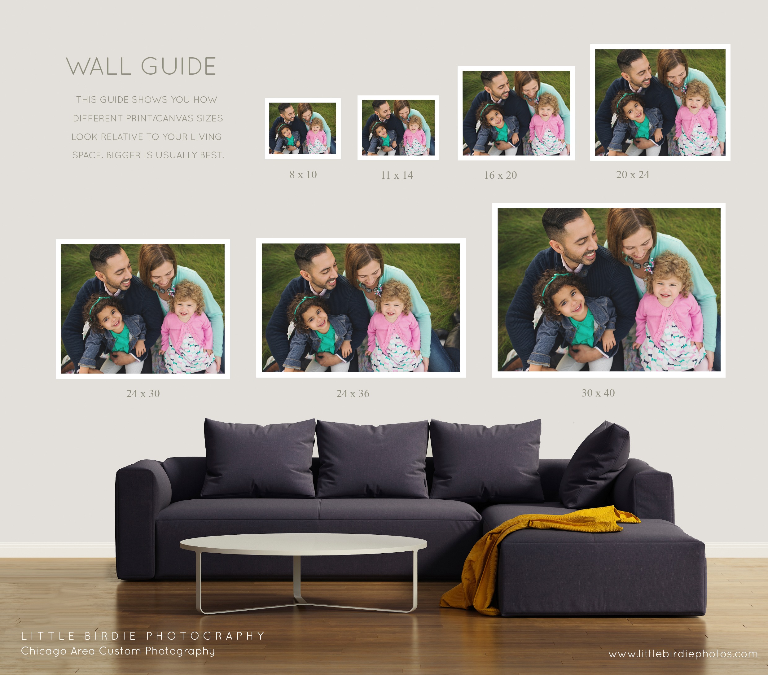canvas sizes appropriate for your home